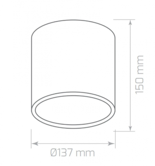 15W 6500K 1350Lm Sıva Üstü Led Armatür(SİYAH)-Beyaz Işık